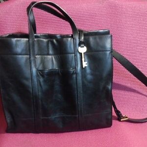 Fossil Black Leather Satchel